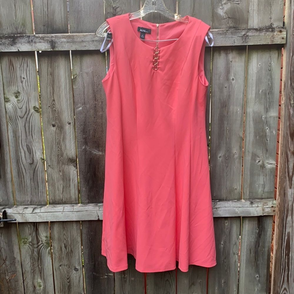 Pink fit and flare dress sz. 12